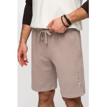 Pantaloni scurti regular fit cu snururi de ajustare - Maro taupe deschis