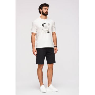 Pantaloni scurti regular fit cu snururi de ajustare - Negru