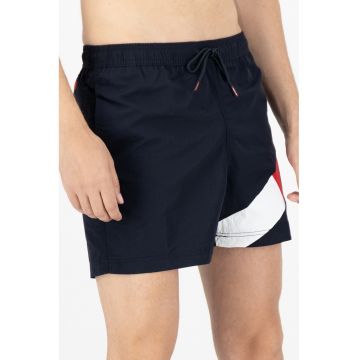 Pantaloni scurti slim fit de baie cu logo - Bleumarin