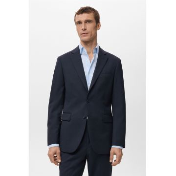 Sacou slim-fit din lana - Bleumarin