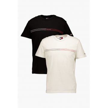 Set de tricouri slim-fit - 2 Piese - Rosu/Negru/Alb optic