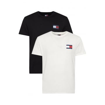 Set tricouri barbati  negru - ecru - bumbac