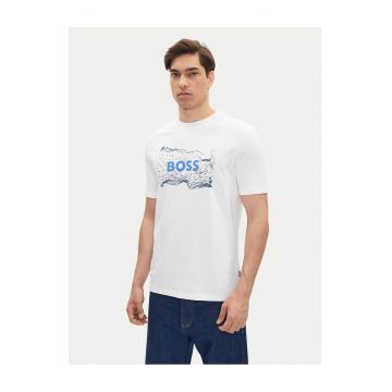 Tricou barbat  alb - bumbac - cu imprimeu