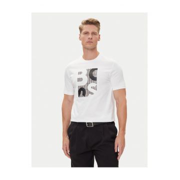 Tricou barbat  alb/negru - bumbac