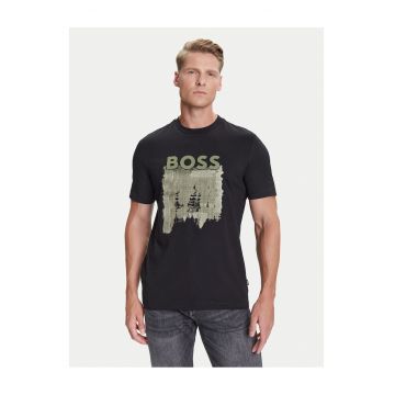 Tricou barbat  negru - material bumbac