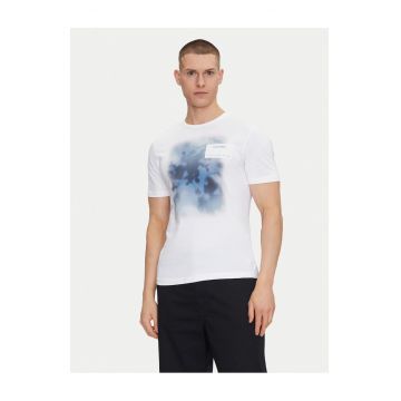 Tricou barbati  albastru/alb - din bumbac