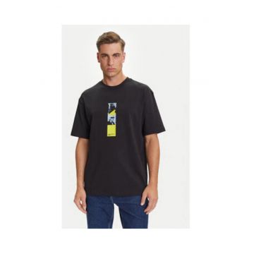 Tricou barbati -  negru - 100% bumbac organic -