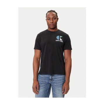Tricou barbati  negru/albastru - bumbac