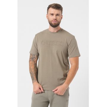 Tricou cu logo in relief - pentru antrenament - Kaki