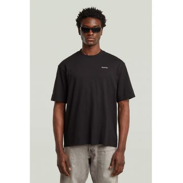 Tricou din amestec de bumbac organic cu logo discret pe piept - Gri antracit