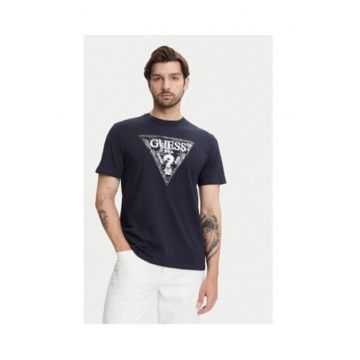 Tricou din bumbac si bumbac organic cu model logo in relief