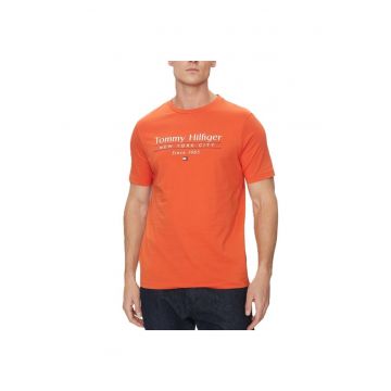 Tricou  pentru Barbati - hilfiger center stack tee - MW0MW38621-SCX - Portocaliu - Portocaliu