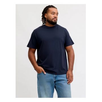 Tricou simplu - barbati big sizes - din bumbac organic - Relaxed Fit - Bleumarin inchis