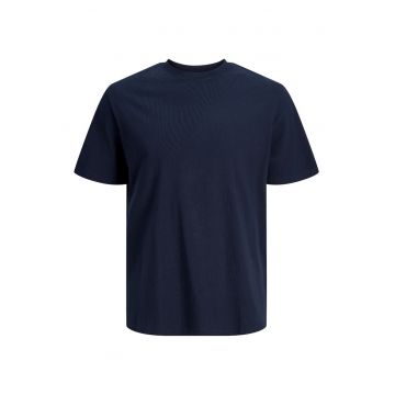 Tricou simplu - barbati big sizes - din bumbac organic - Relaxed Fit - Bleumarin inchis