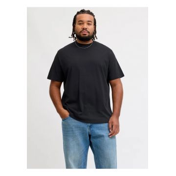 Tricou simplu - barbati big sizes - din bumbac organic - Relaxed Fit - Negru