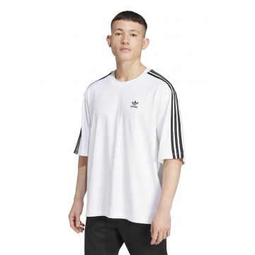 Tricou supradimensionat din bumbac cu detalii logo - Alb/Gri inchis