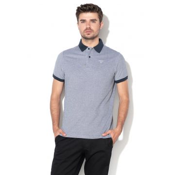 Tricou polo din pique cu guler si mansete contrastante Sports