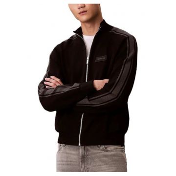 Bluza barbati cu fermoar  LS TECH KNIT TRACK JACKET FZ SWT - Viscoza - Negru -