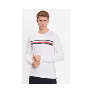 Bluza pentru barbati -  bumbac - cu maneca lunga - alb -
