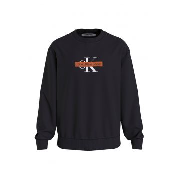 Bluza sport lejera cu imprimeu logo - Negru