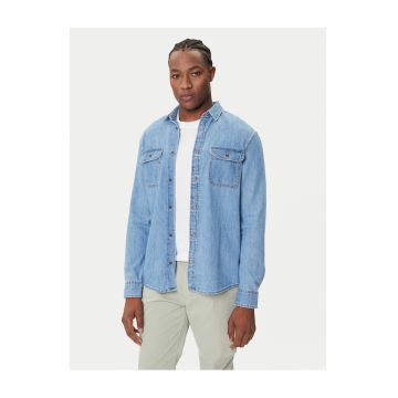 Camasa din denim barbati  albastru - fabricat de calitate