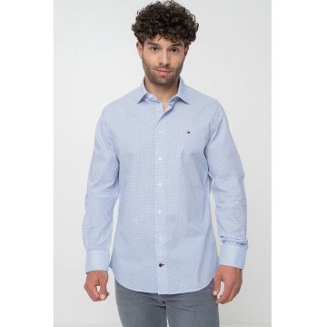 Camasa regular fit - Alb/Albastru royal