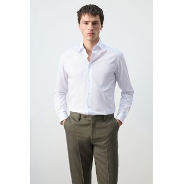 Camasa slim-fit din bumbac Essentials - Alb optic