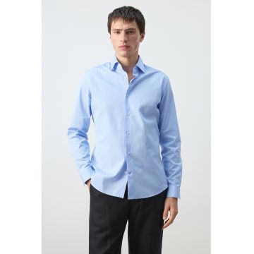 Camasa slim-fit din bumbac Essentials - Albastru