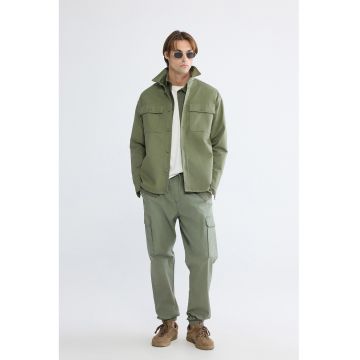 Pantaloni cargo regular fit - Verde sparanghel