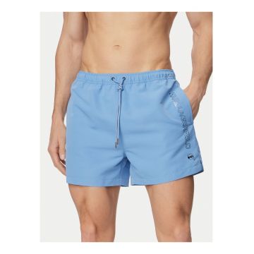 Pantaloni scurti de baie barbati -  albastru - poliester - croiala regular fit