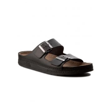 Papuci barbati  199664045 - Piele naturala/Piele nabuc - Negru - Negru