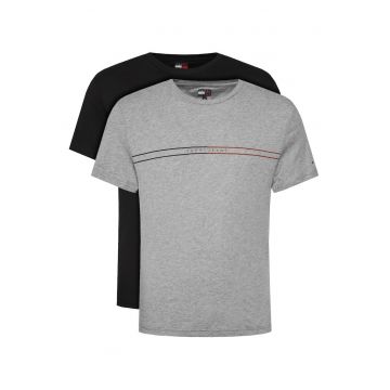 Set tricouri barbatesti  gri - negru - bumbac -