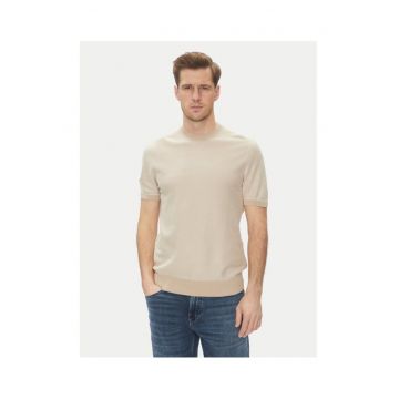 Tricou barbat  bej - bumbac