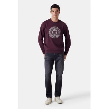 Blugi drepti cu aspect decolorat - Negru stins