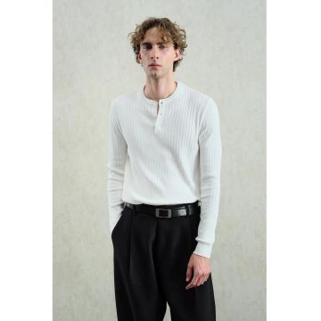 Bluza albă  Slim Fit - Alb