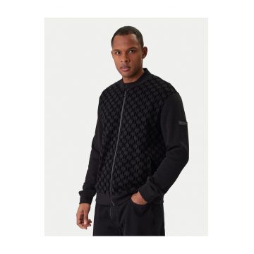 Hanorac barbati -  fermoar - negru - bumbac