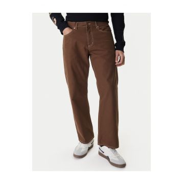 Pantaloni barbati -  croiala relaxata - culoare maro - bumbac