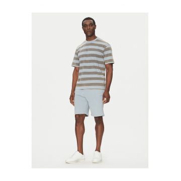 Tricou barbati  albastru deschis - bej - bumbac -