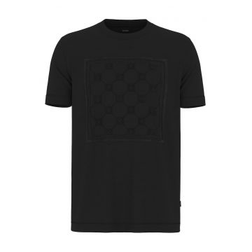 Tricou barbati  negru - bumbac - cu model
