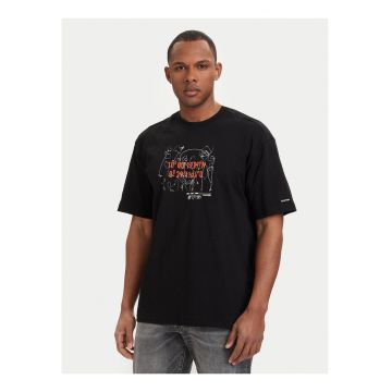 Tricou barbati -  negru - bumbac organic - imprimeu grafic