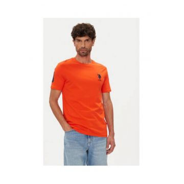 Tricou barbati -  portocaliu - 100% bumbac -