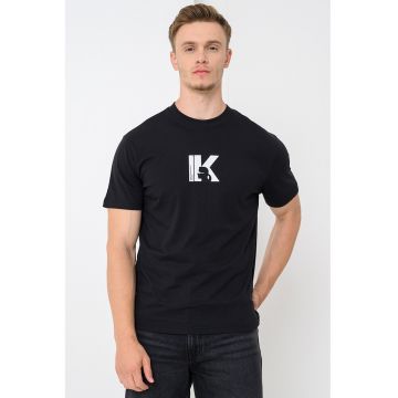 Tricou de bumbac organic cu logo - Negru