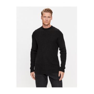 Bluza barbati -  guler - negru - bumbac -