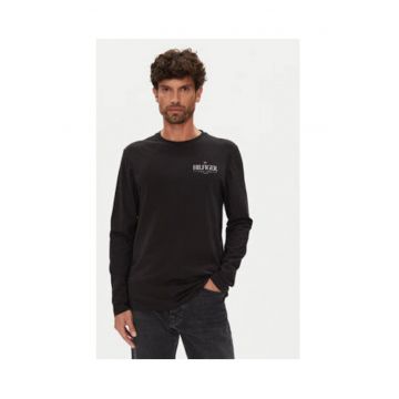Bluza cu maneca lunga Barbati -  Negru - 100% bumbac - Negru