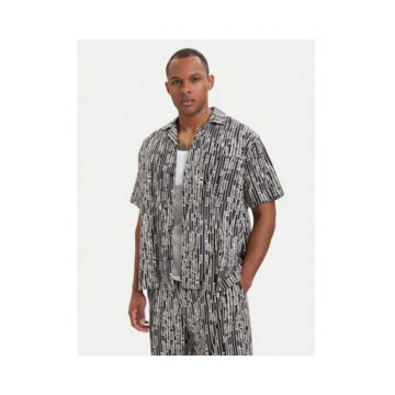 Camasa barbati -  neagra - bumbac - maneca scurta - regular fit -