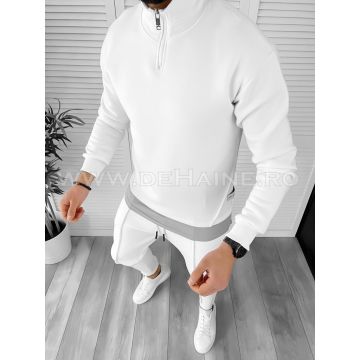 Hanorac barbati alb slim fit CU MIC DEFECT DEF182  P19-3.1