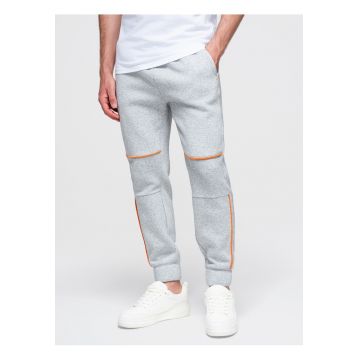 Pantaloni barbati dres - croi ingust - cu buzunare si snur de ajustare - Gri