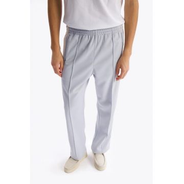 Pantaloni barbati -  Regular Fit - talie elastica - gri - poliester