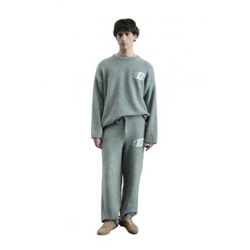 Pantaloni lungi barbati  talie cu snur - verde menta - bumbac