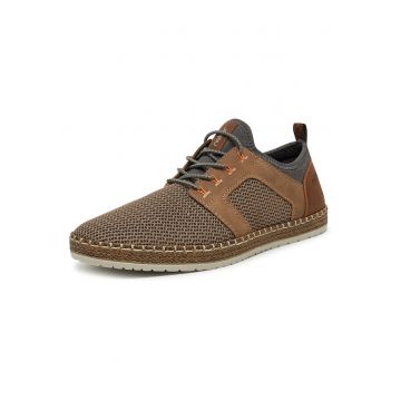 Pantofi barbati -  maro - textil - piele naturala
